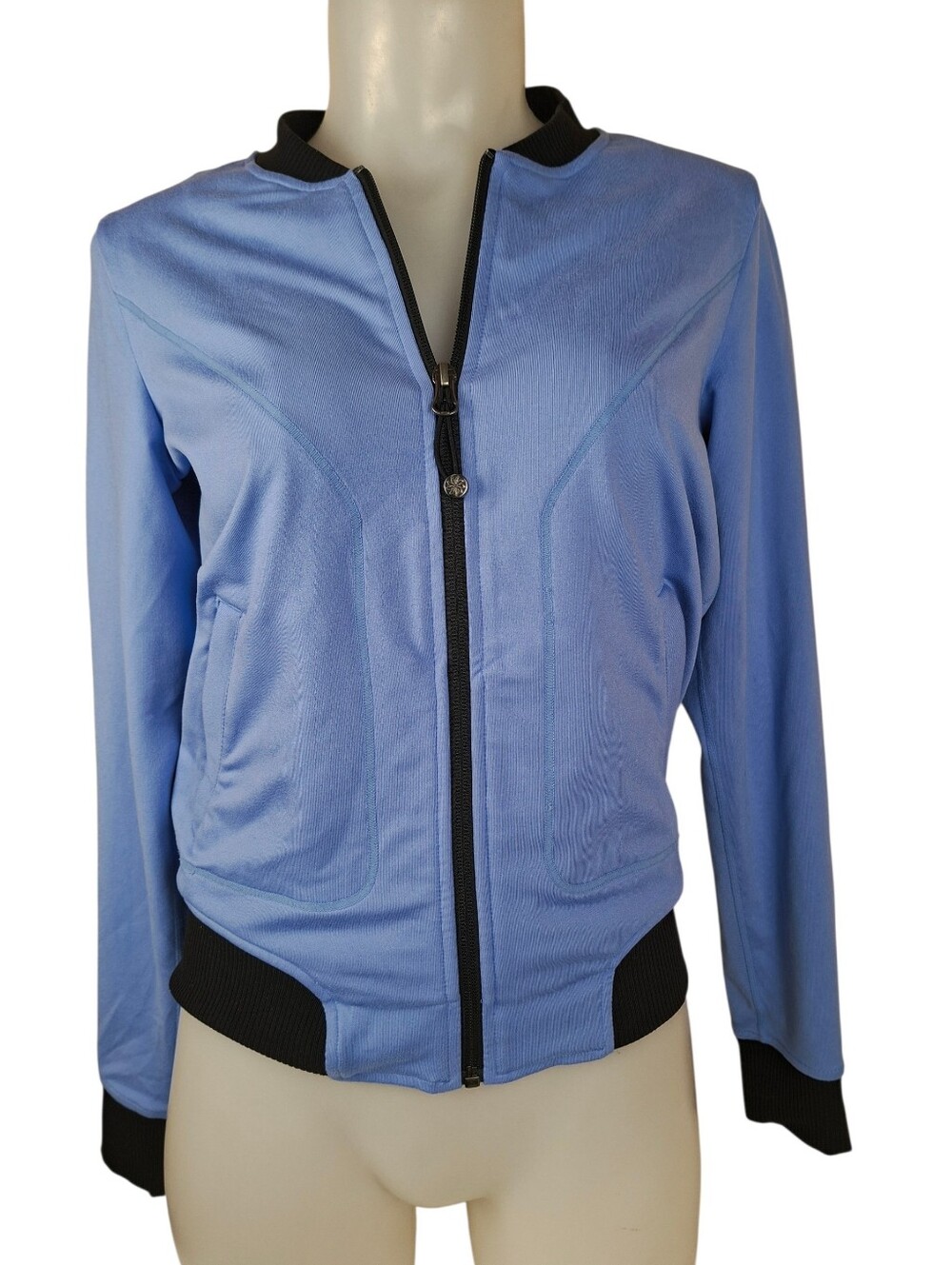 🍄3/50$🍄 Athleta Jacket Womens XS Blue Pacifica Illume Full Zip Top Athletic